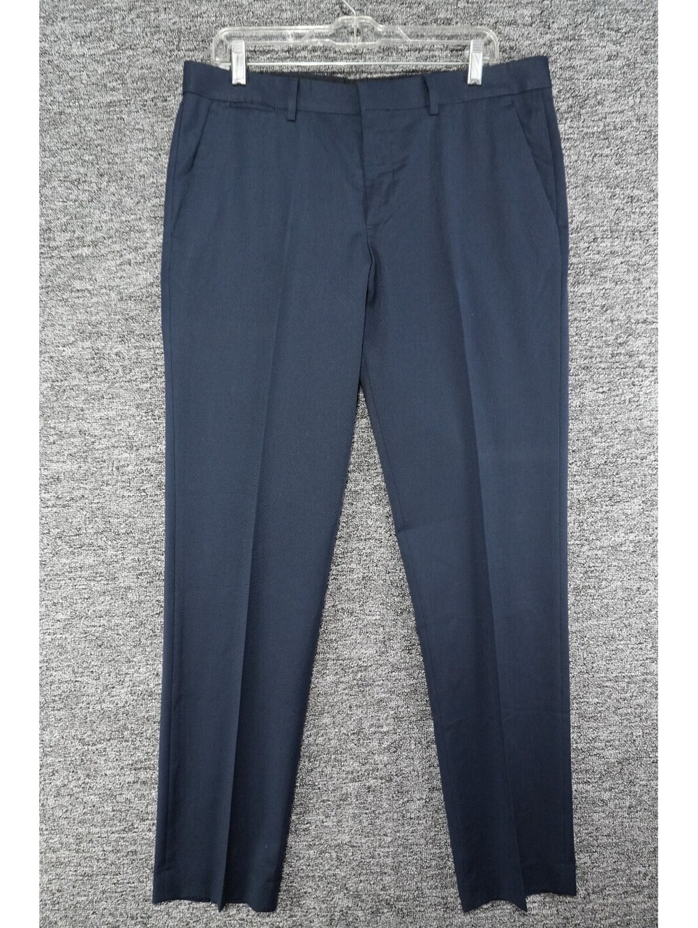 Express Black Cotton Twill Men's Dress Pants Slim Skinny Pockets Zip 34"
